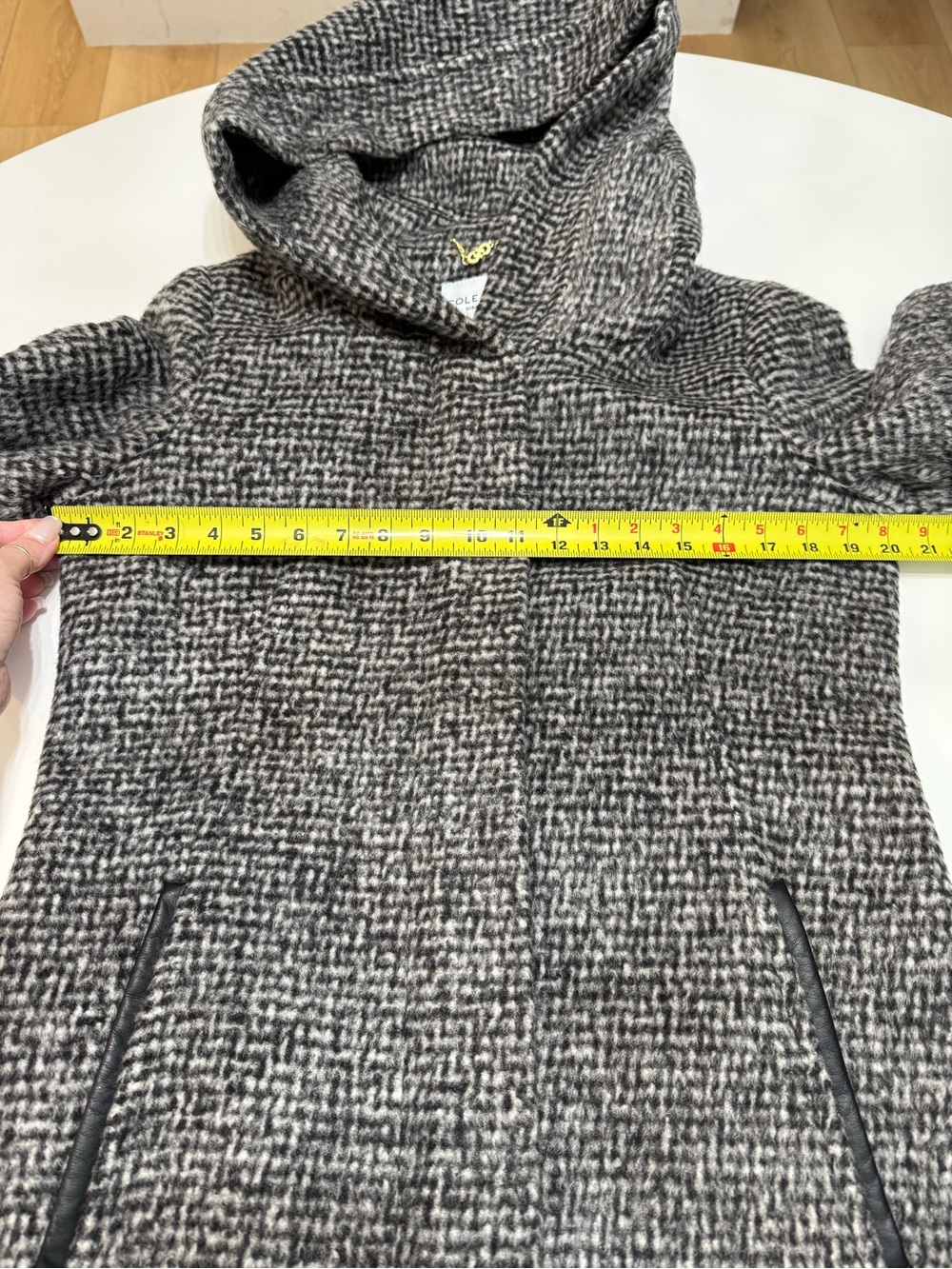 Cole Haan Wool Blend Jacket in Black and Gray Size 8 - Picture 4 of 12